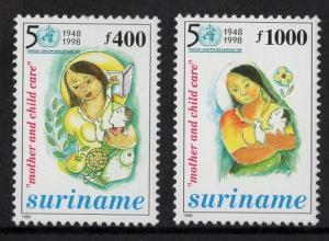 Surinam  #1161-1162 1998  MNH  WHO mother child