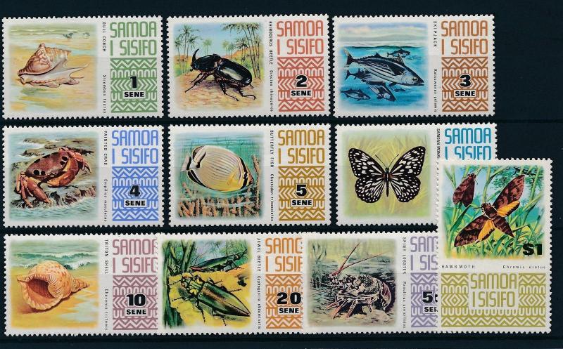 [25959] Samoa 1972 Marine Life Fish Crab Seashell Butterfly MNH