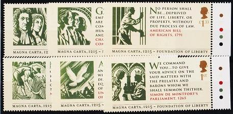 Great Britain. 2015 Magna Carta.(6 Values) Unmounted Mint