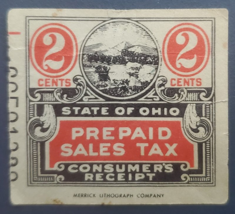 US, 1940s Ohio Prepaid Sales Tax stamp