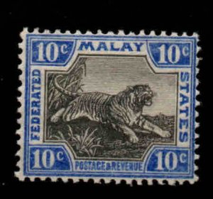 Federated Malay States Scott 63 MH* 1923 Tiger stamp