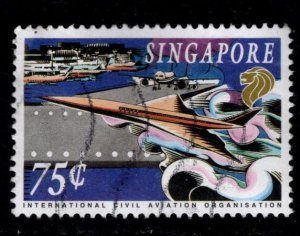 Singapore Scott 705 used civil aviation stamp