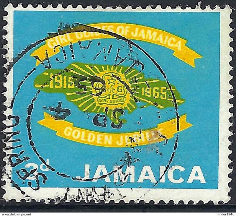 JAMAICA 1965 QEII 3d Yellow, Green & Light Blue, Golden Jubilee of Jamaican G...