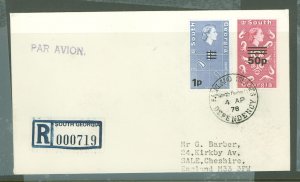 South Georgia 18B/30B Registered cover not sure of printing no backstamp