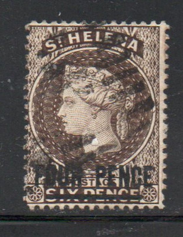 St Helena Sc 38 1888 4d overprint on 6d Victoria stamp used