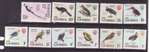 Gambia-Sc#215-27 ex 215,218- id13-unused NH set-Birds-1966-