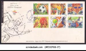 SINGAPORE - 1992 GAMES OF THE 25th OLYMPICS - 6V - FDC