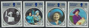 Solomon ia 543-46 MNH 1985 Queen Mother Birthday (fe9249)