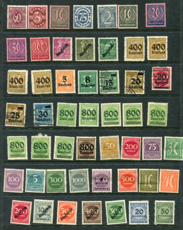 Germany 1923 Numerical Some Overprint Used Mostly Unused g2225hs