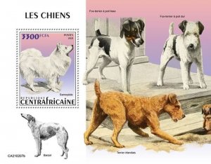 Central Africa - 2021 Samoyed Dog Breed - Stamp Souvenir Sheet - CA210207b