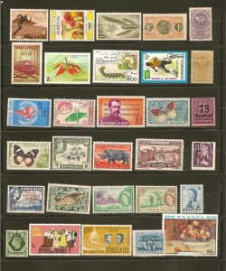 World Wide Collection of 30 Different Mint Hinged Stamps