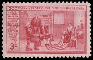 # 1004 MINT NEVER HINGED BETSY ROSS VF+