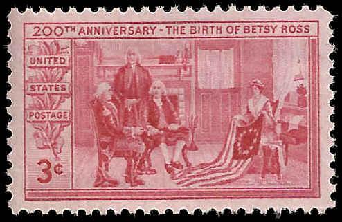 # 1004 MINT NEVER HINGED BETSY ROSS VF+