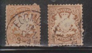 BAVARIA Scott # 65 - Used - 25 Pf Coat Of Arms - 2 Copies