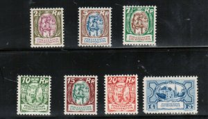 Liechtenstein #74 - #80 Very Fine Never Hinged Set