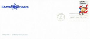 FDC #2097 Roberto Clemente Seattle Mariners Baseball Cover Puerto Rico 1984
