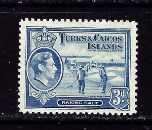 Turks and Caicos 84 Hinged 1938 Raking Salt