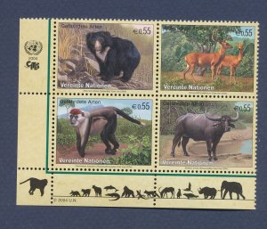 UNITED NATIONS VIENNA - Scott 342-345a  - MNH - 2004 - bear, monkey