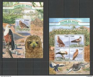 2013 Niger Fauna Birds Of Prey Les Oiseaux De Proie 1+1 ** St2813