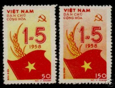 north Vietnam 1958 SC# 69-70 Flag May Day Set of 2 MNH