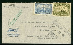 Nicaragua 1942  Airmail Momotombo Cover  U666 ⭐