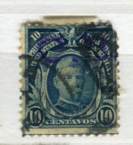 PHILIPPINES; 1920s-30s early OFFICIAL ' OB ' Optd. issue fine used 10c. value