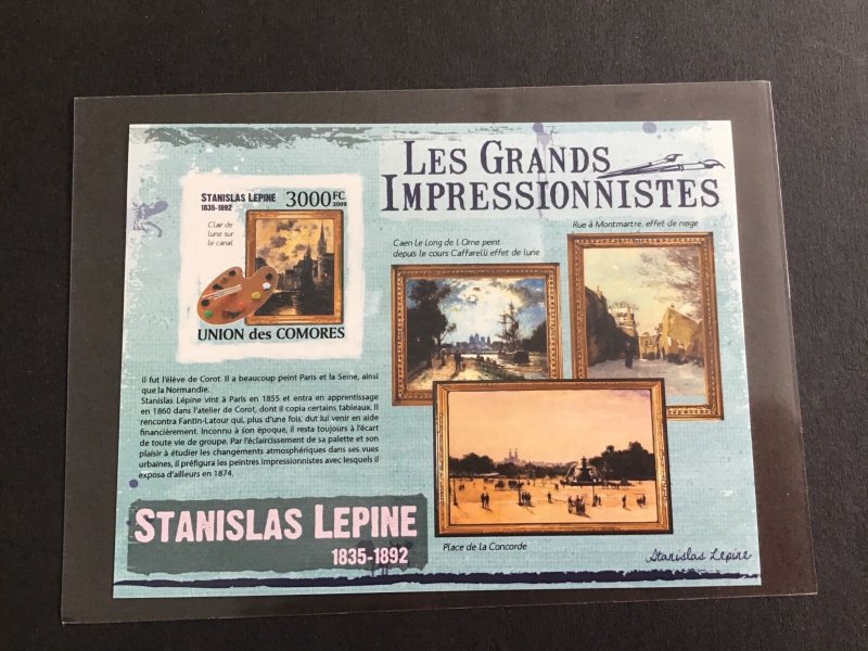 Unión Des Comores Impressionists  Mint Never Hinged Imperf Stamp  Sheet R38708