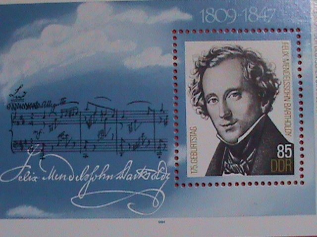 GERMANY DDR STAMP: 1984 COMPOSER: FELIX MENDELSSOHN: :MNH S/S SHEET .VERY RARE..