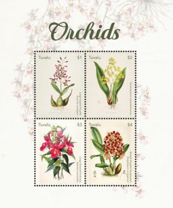 Tuvalu 2018 - Orchids, Flowers - Sheet of 4 stamps - MNH