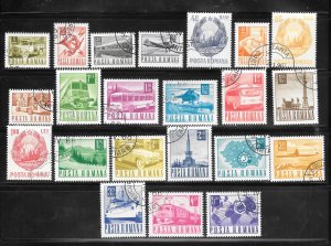 Romania #1967-88 Used Set of 22 Singles (my7) Collection / Lot