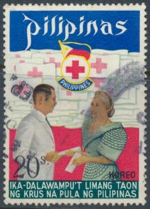 Philippines Sc# 1179  Used Red Cross see details  / cancel  face & reverse sc...