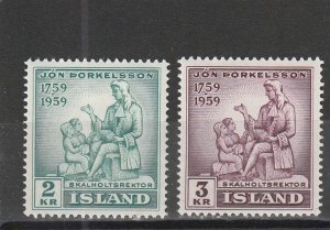 Iceland  Scott#  317-318  MNH  (1959 Jon Thorkelsson)