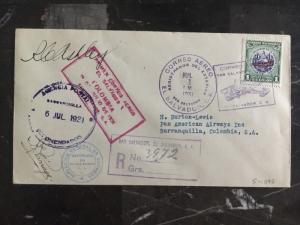 1931 Salvador first flight cover FFC To Colombia Pilot Autograph RC Ashley