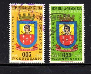 VENEZUELA #C774-C775  1961  ARMS    F-VF USED