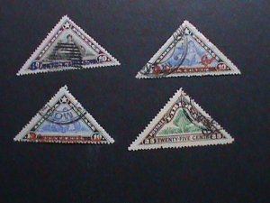 ​LIBERIA 1909 - 114  YEARS OLD- TRANAGLE -COMMERCE WITH CADUCEUS CTO VERY FINE