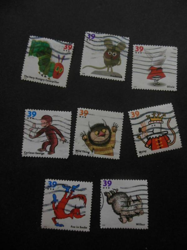 EDW1949SELL : USA 2006 Sc #3987-3994 Children Book Animals 335 VF Used Cplt sets