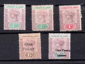 Leeward Islands 1890-1902 mint QV collection WS14852
