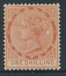 Tobago 1885-96 SG 24c 1/- Orange-Brown Mint Hinged