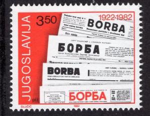Yugoslavia   #1562  1982  MNH newspaper Borba 60 years