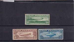 US: Zeppelin Set, Sc #C13-C15, MNH (45238) 