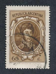 Argentina 1970 Scott 935 used - 65c, Gen. Jose de San Martin