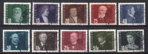 LIECHTENSTEIN STAMPS. 1948 AIR Sc.# C24-C33, USED