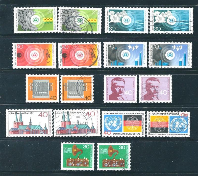 Germany All 1973 #1101-1127 MNH/CLH, #B496-B507, Souv B502 MNH & B500-507 CLH