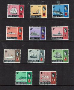 Gibraltar: 1967, Ships Definitive, Short Set to 1/- MNH