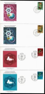 United Nations 1977 Peaceful Uses of Atomic Energy  Set of 4 FDCs