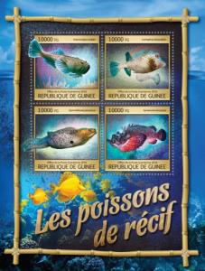 Guinea MNH S/S Reef Fish 2016 4 Stamps