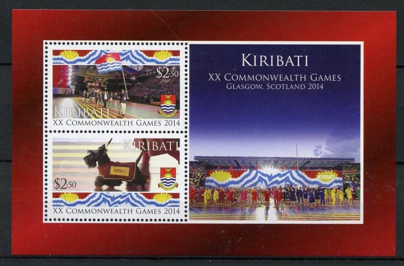 Kiribati Sports Stamps 2014 MNH XX Commonwealth Games Glasgow Dogs 2v M/S