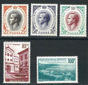 Monaco424-5, 427, 428-9 YT 503/509  MNH/MH VF 1959 SCV $35.85*