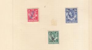 Northern Rhodesia Revenues 1D Grün Opt. 1D Rot und 2 6D Blau