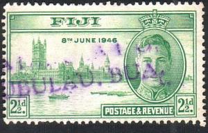 FIJI 1946 Victory 2½d scarce straight line cancel MATAKULA PO in violet...12194